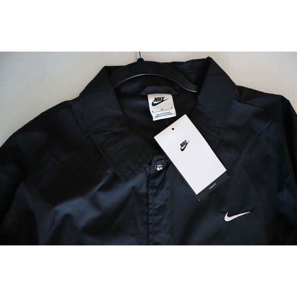 Nike DQ5005-010 Men's Sz Medium Black Coaches Loose Fit Windbreaker Jacket - Picture 4 of 8